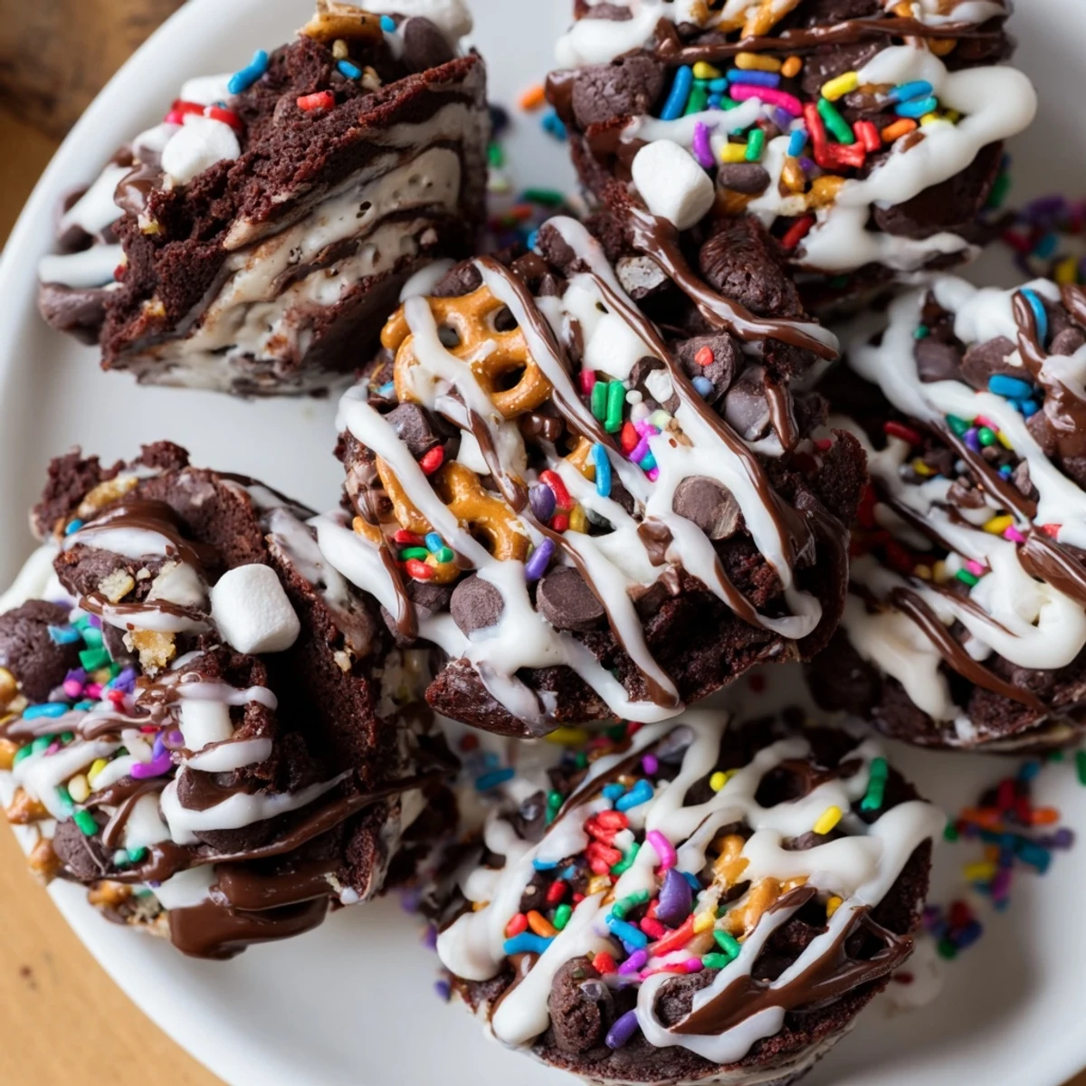 Mini Chaos Chocolate Cake Bites, showing off varied mix-ins to create a playful and delicious treat.