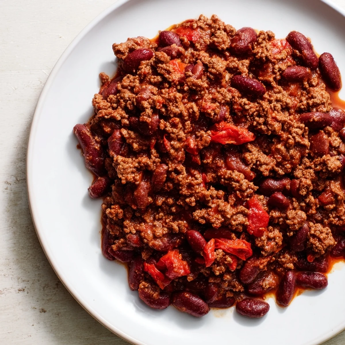 Steaming bowl of Secret 4-Ingredient Slow Cooker Chili, hearty and perfect for a chilly evening with rich flavors.