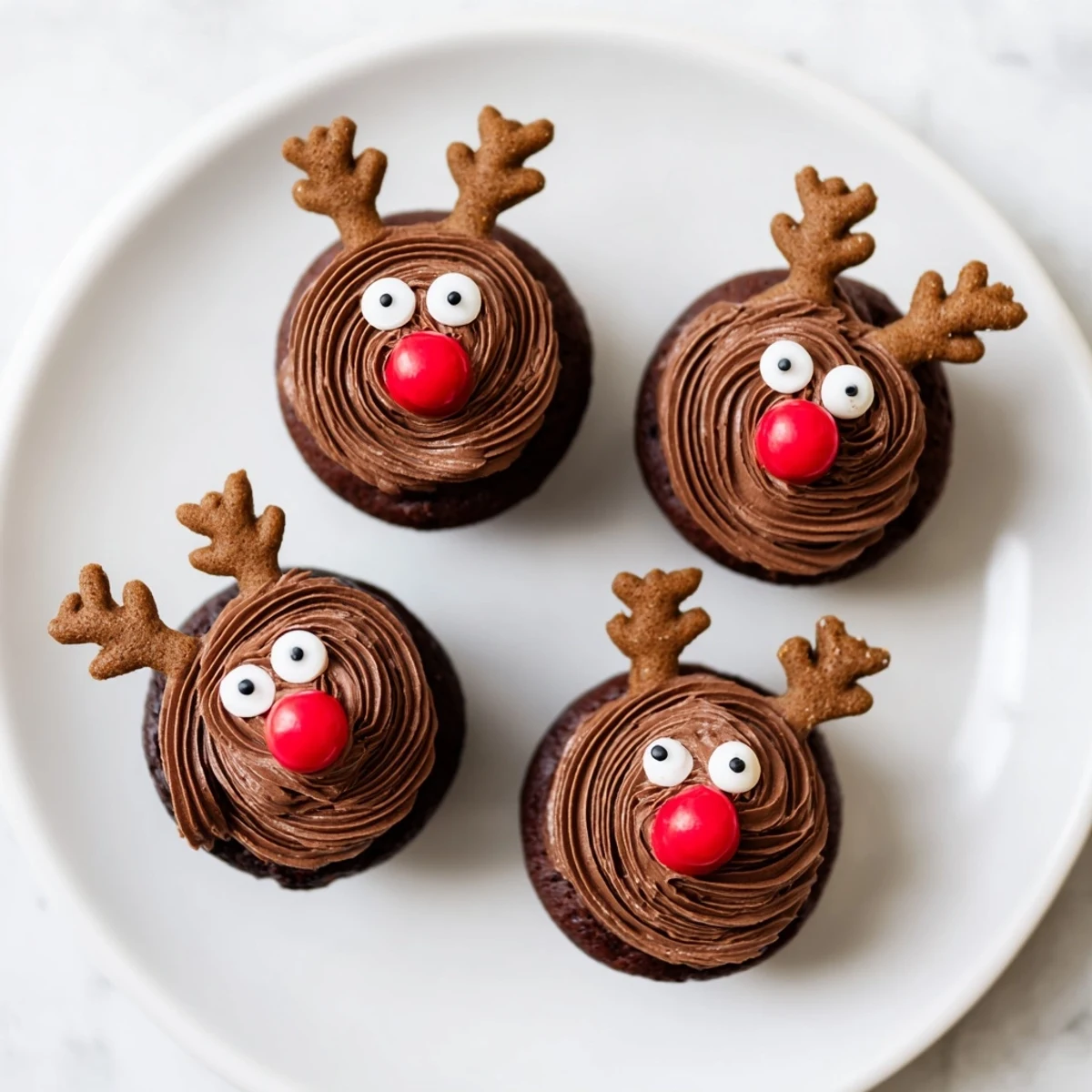 Homemade Reindeer Holiday Dessert Platter, perfect for a Christmas dessert table, looks mouthwatering and fun.