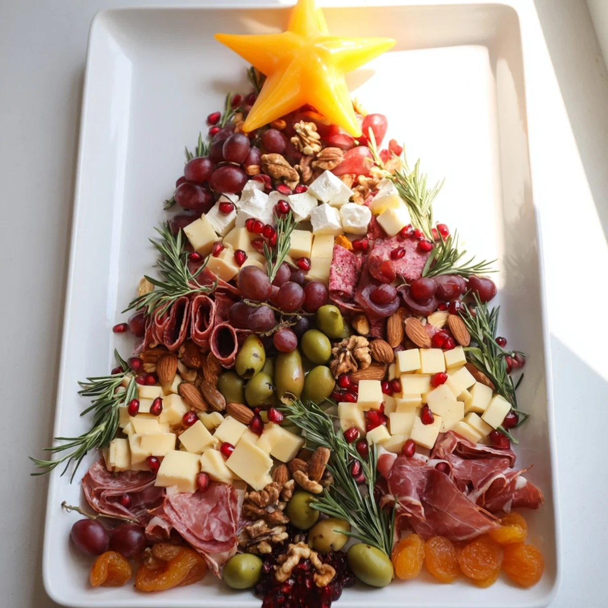 The Christmas Tree Charcuterie Dream displays a mouthwatering array of treats, perfect for holiday entertaining, beautifully arranged.