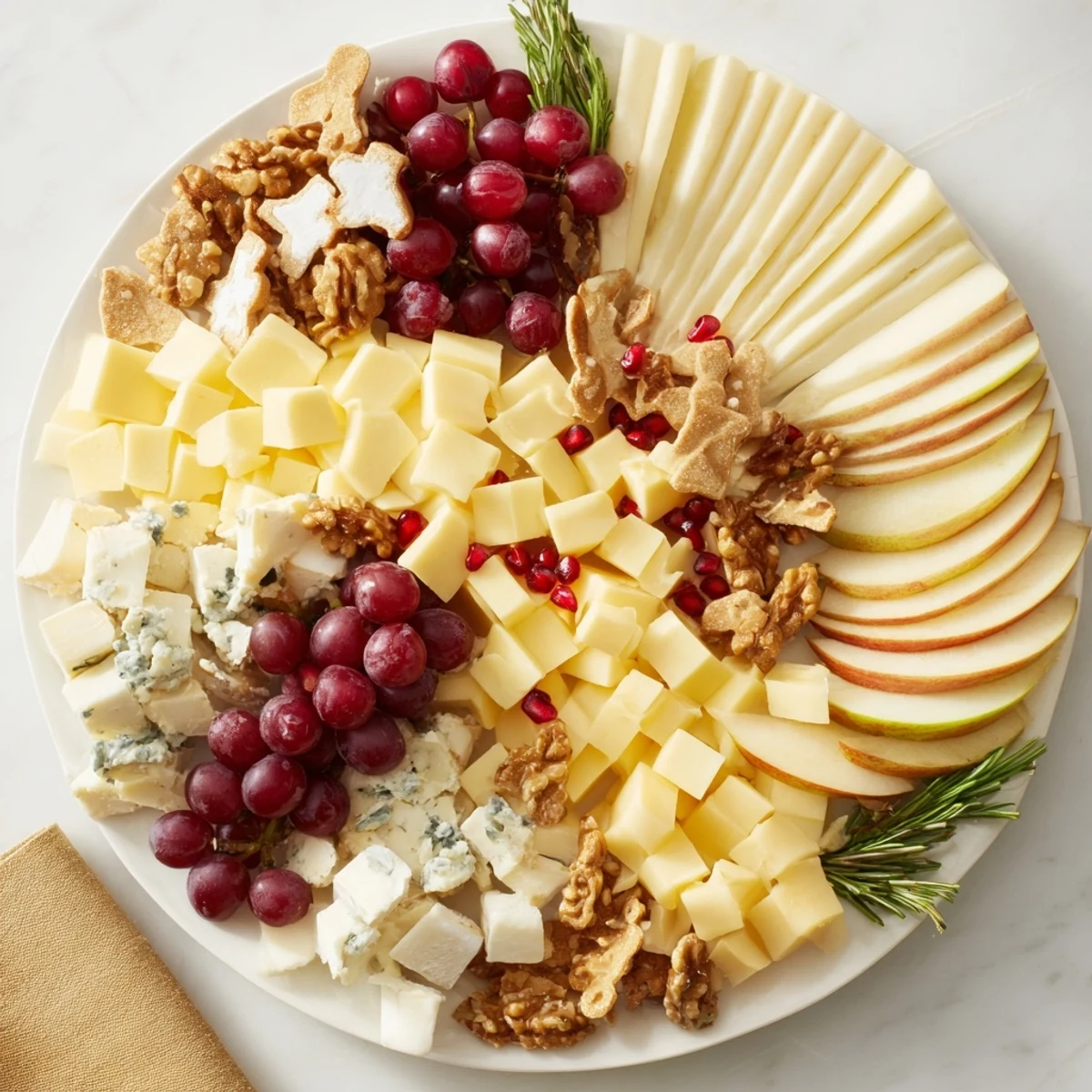 Winter Wonderland Snack Board overflowing with cheeses, fruits, and Christmas cookies, ready to be enjoyed.