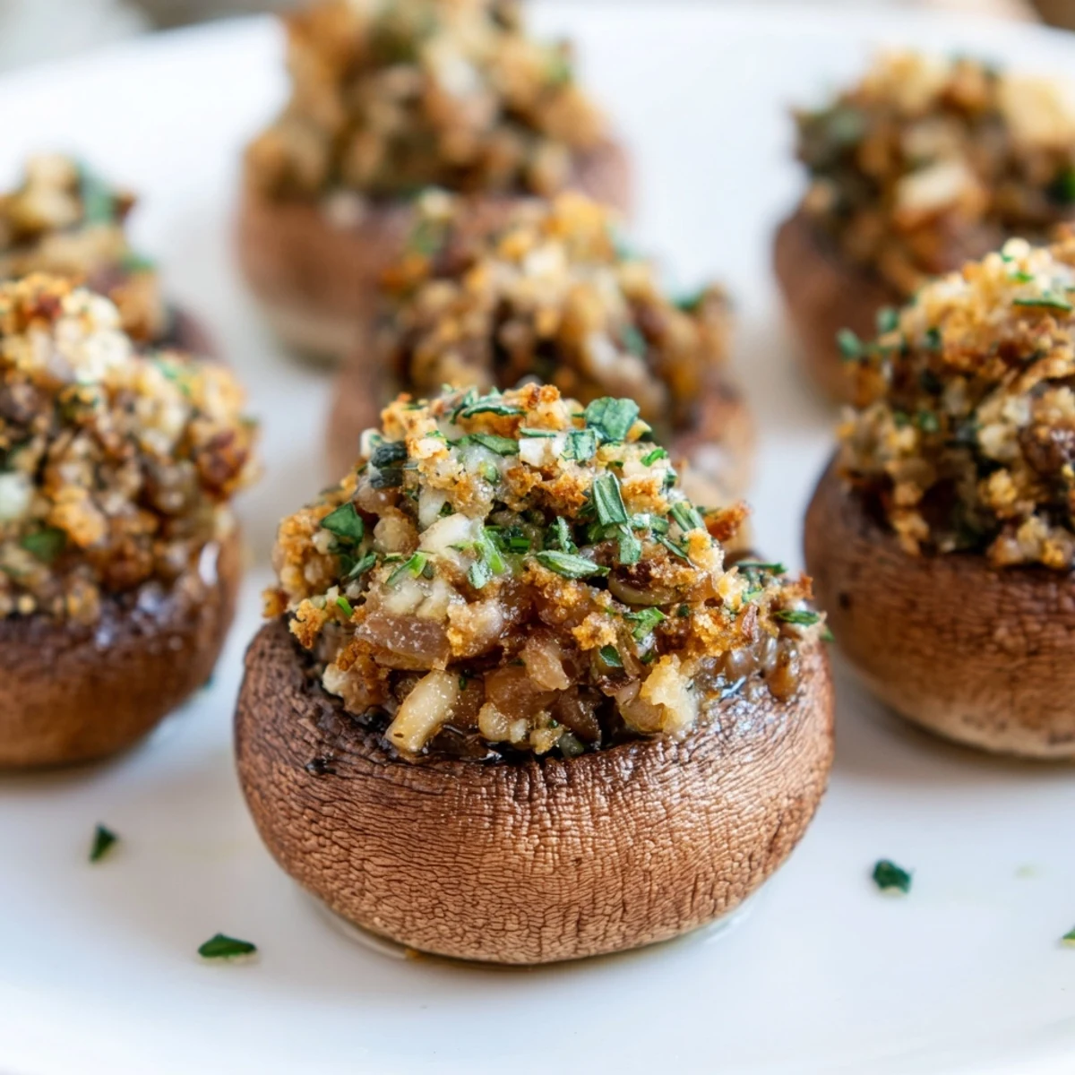 Golden-brown Enchanted Forest Mushroom Nibbles, savory and cheesy, perfect for a party appetizer.