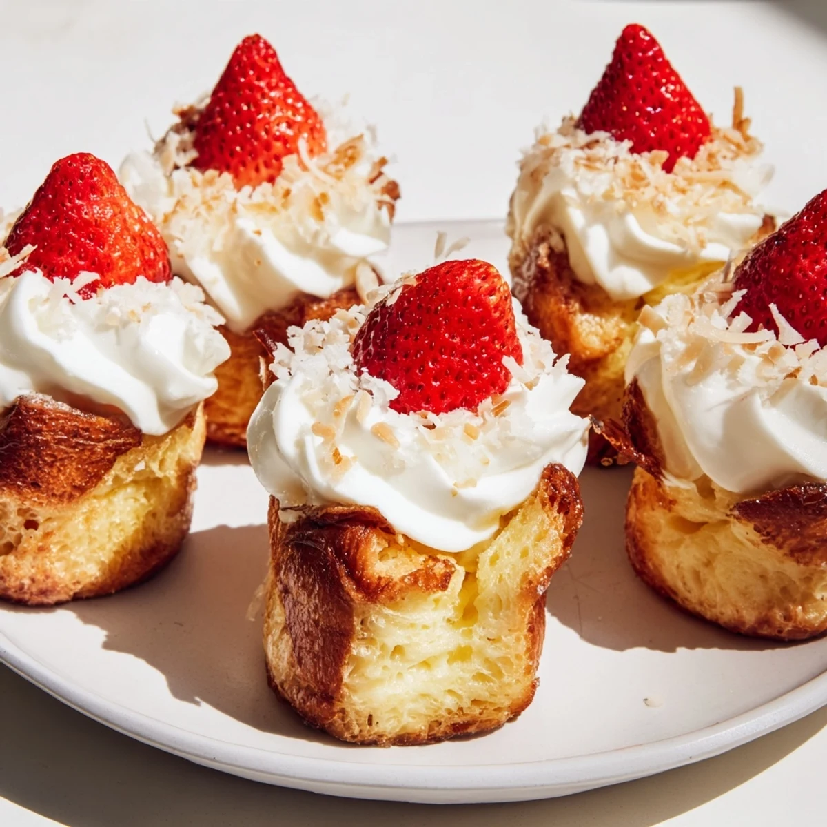 Santa Hat Bread Pudding Bites