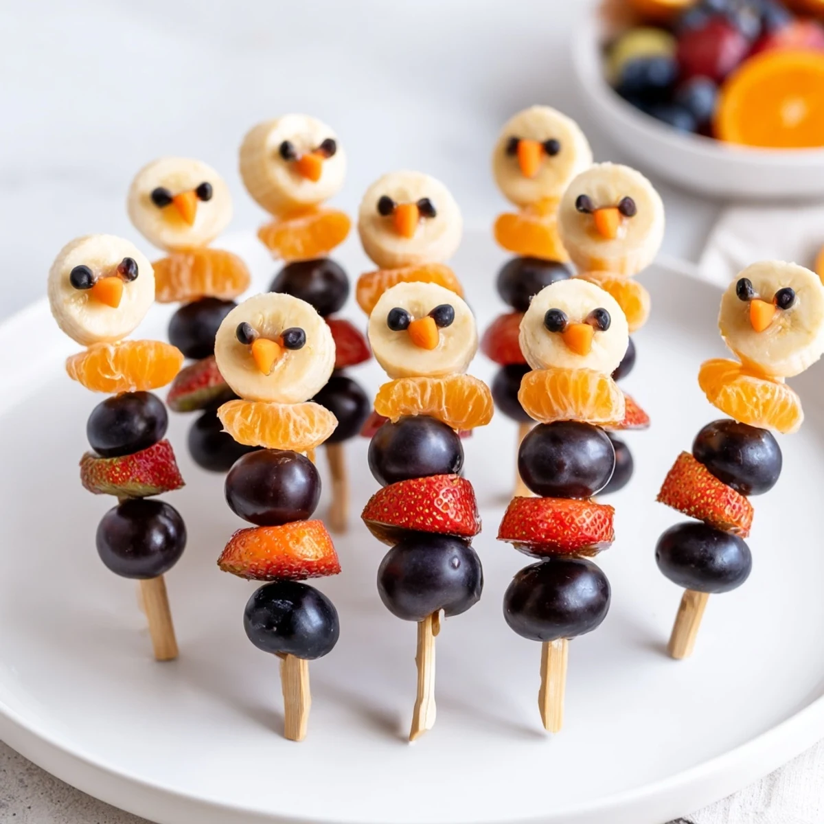 Penguin Fruit Skewer Army