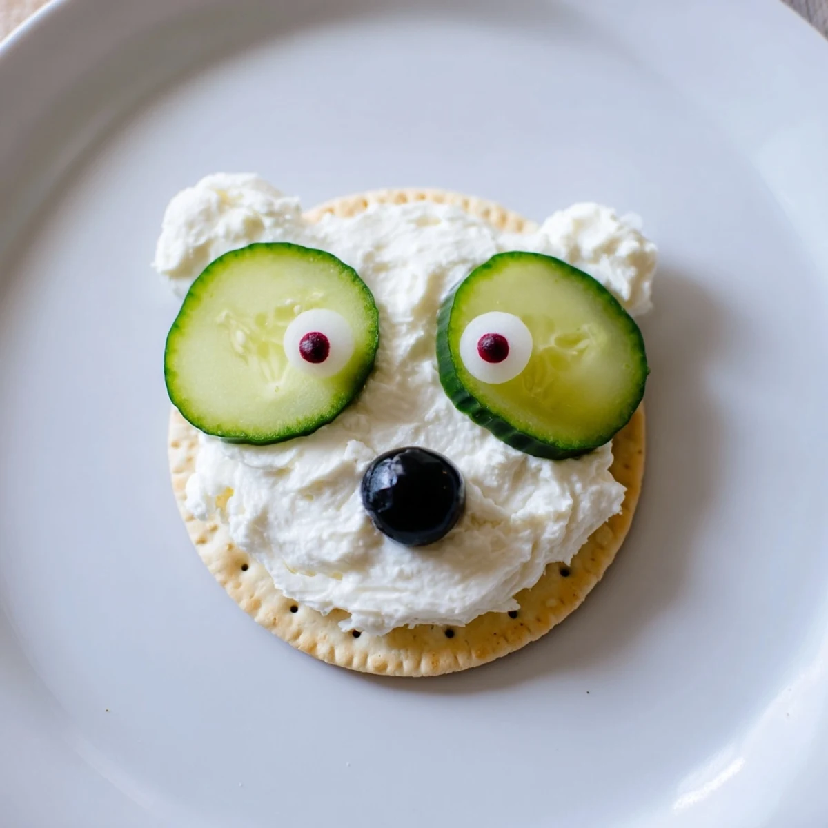 Savory Polar Bear Iceberg Cracker Stacks, a delightful party snack with stacked crackers and creamy cheese.