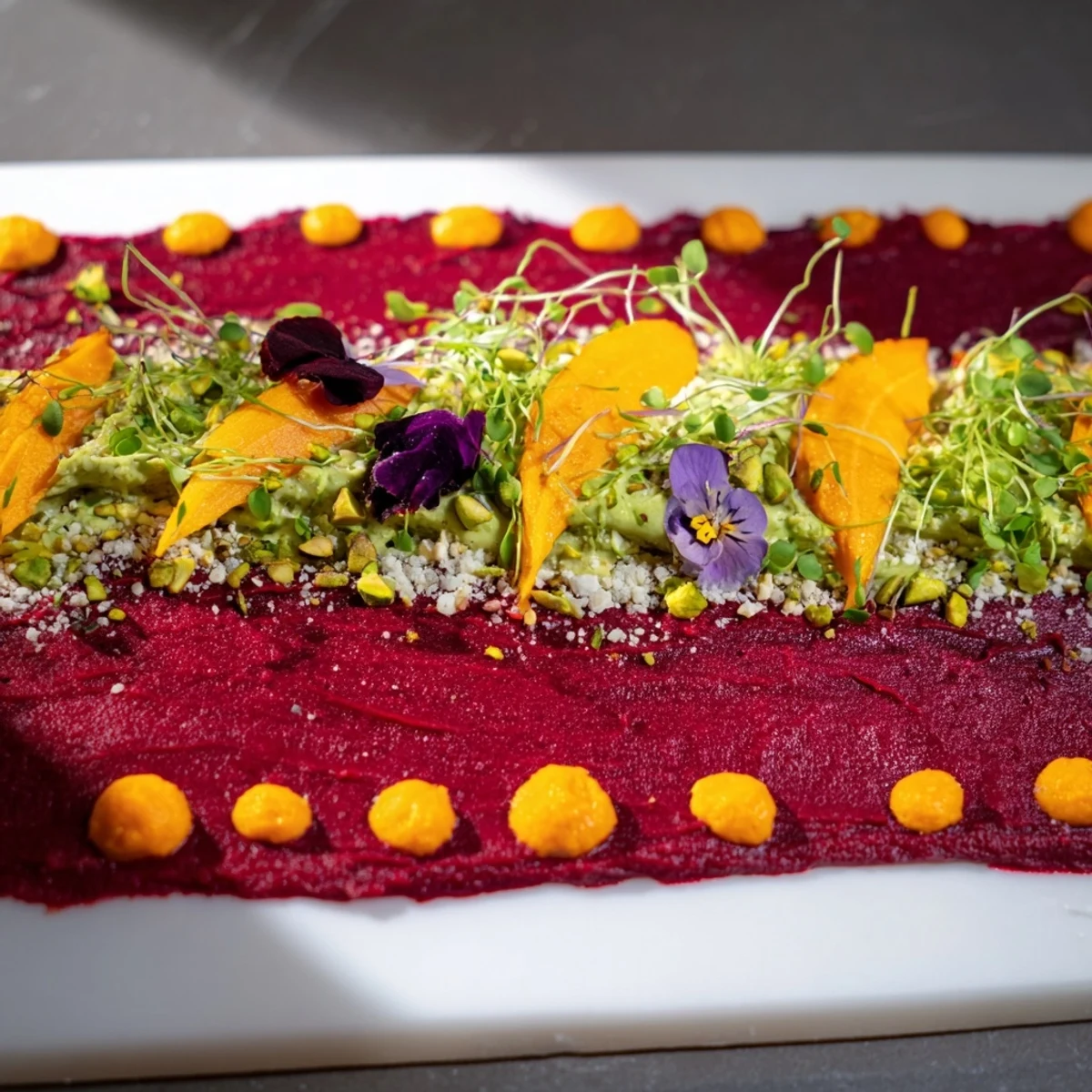 Modernist Stripe Vegetable Purée