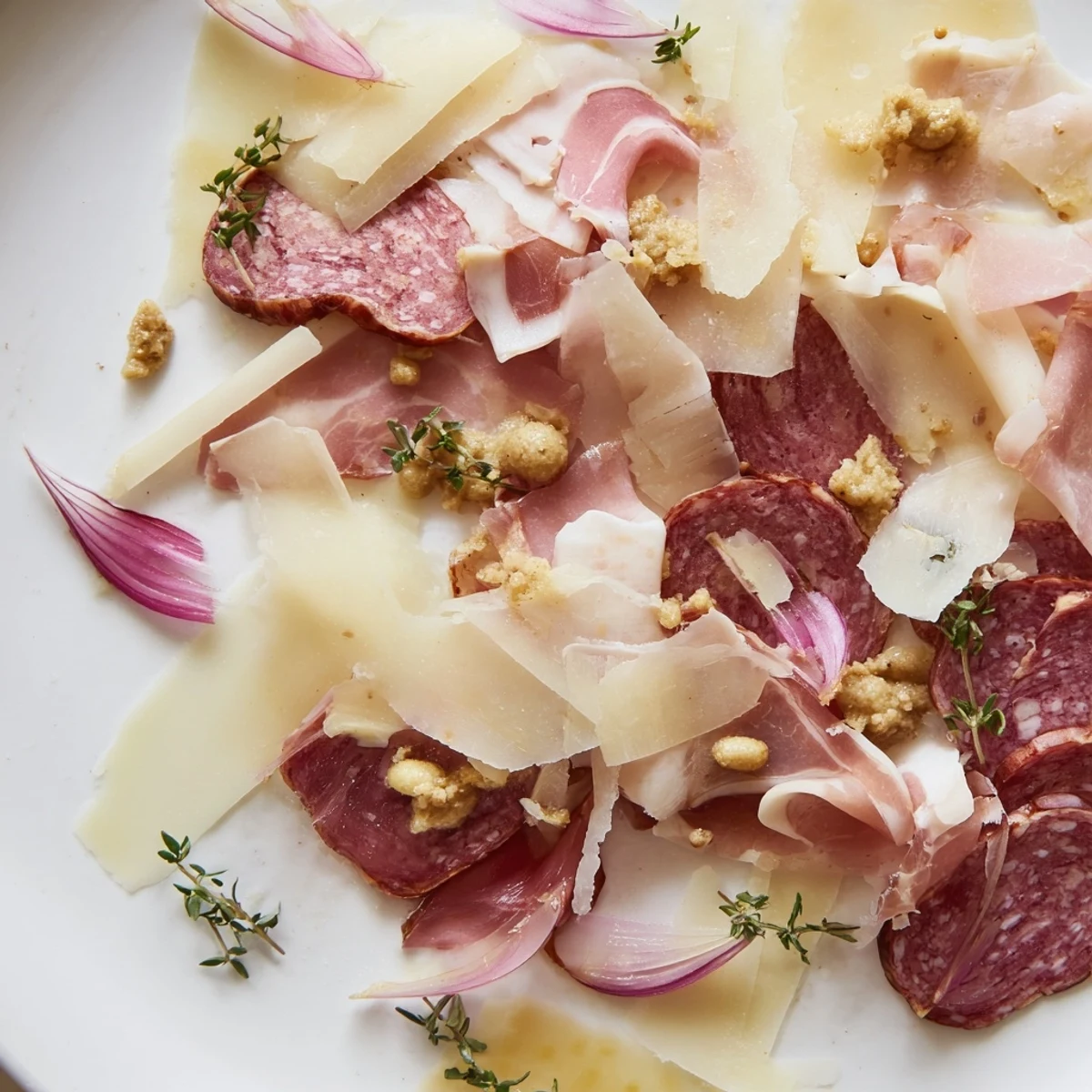 A beautiful The Burlap & Lace charcuterie board with sliced meats and cheeses, ready to serve.
