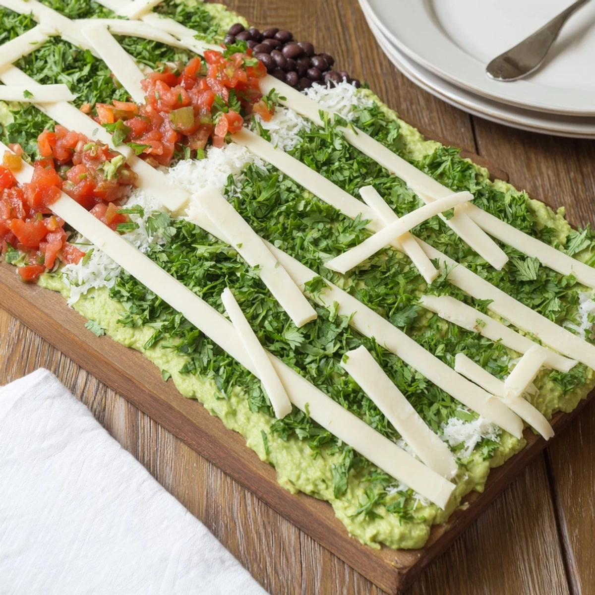 This delicious Game Day Football Field Snack Board presents a festive array of dips, chips, and dippers for game day.