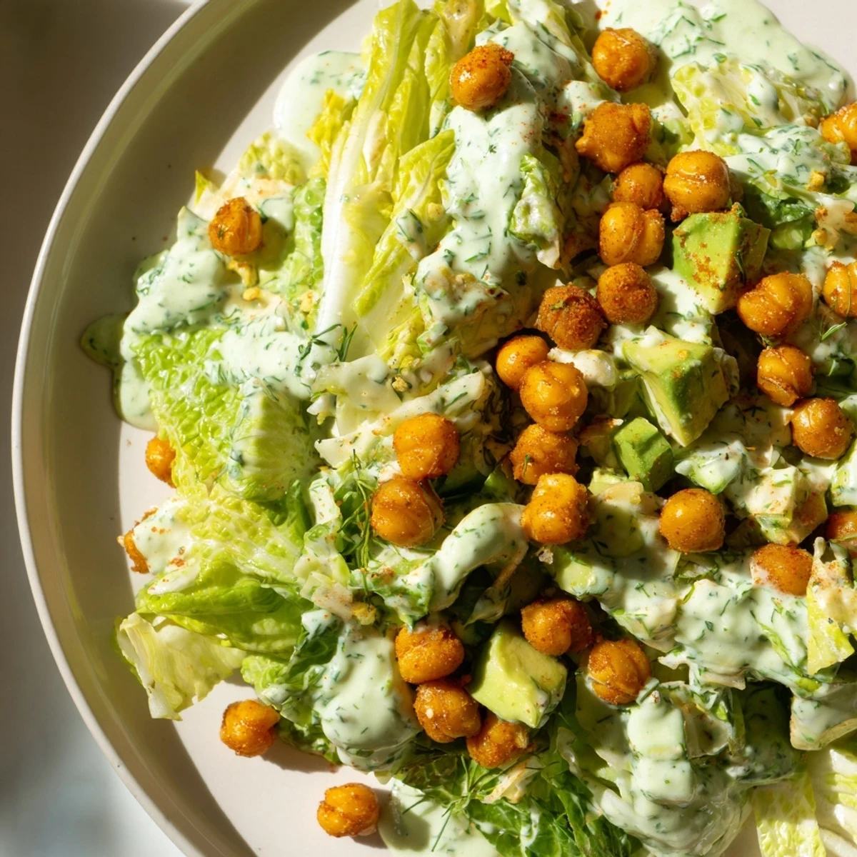 Green Goddess Salad Crispy Chickpeas