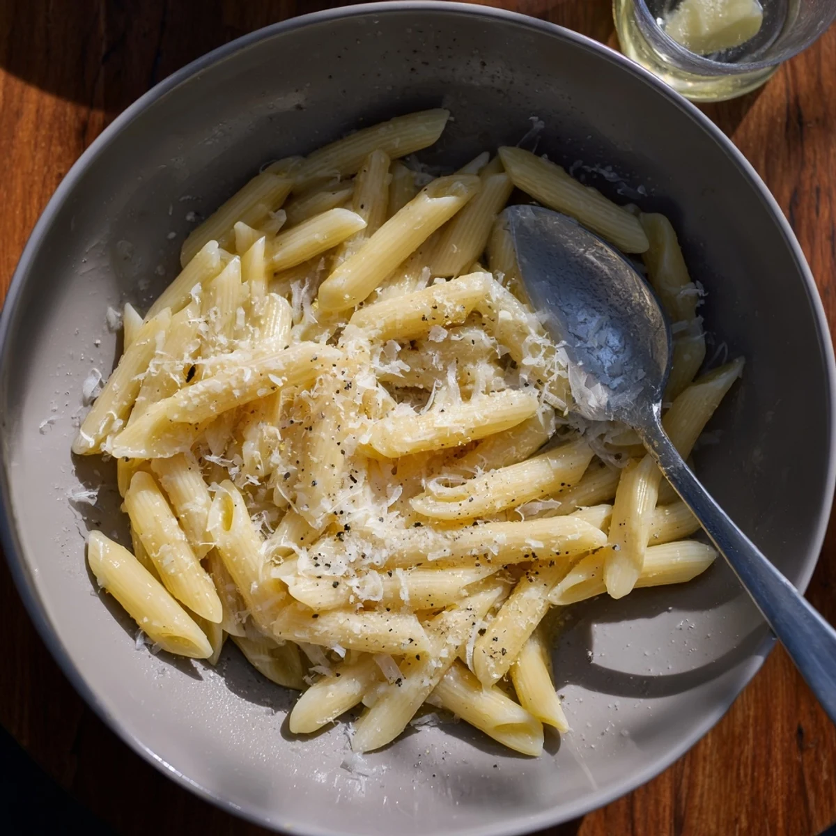 Perfectly cooked penne pasta with marinara and grated Parmesan, highlighting a simple 12-minute recipe ideal for busy weeknights.