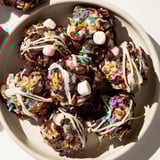 A fresh batch of Chaos Chocolate Cake Bites boasting a perfect fudgy texture, ideal for dessert.