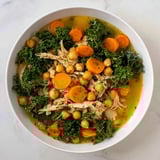 Chicken Kale Soup Crispy Chickpeas