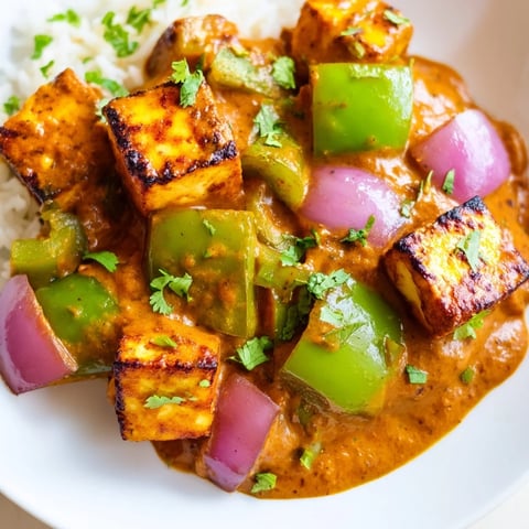 Creamy Paneer Tikka Masala, a beautiful Indian dish, with tender paneer in a rich tomato sauce.