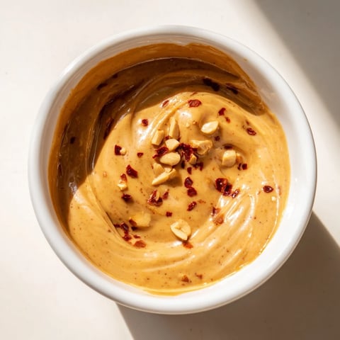 Smooth Indonesian satay sauce, a creamy peanut dip, ready to drizzle over grilled delights.