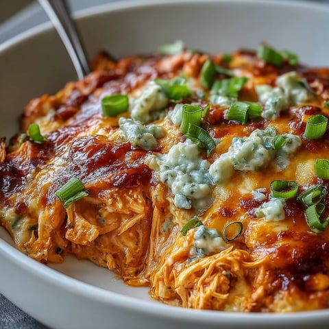 Crock Pot Buffalo Chicken Dip bubbling with melted cheddar and mozzarella, served warm with crunchy celery sticks.