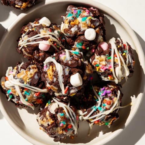 A fresh batch of Chaos Chocolate Cake Bites boasting a perfect fudgy texture, ideal for dessert.