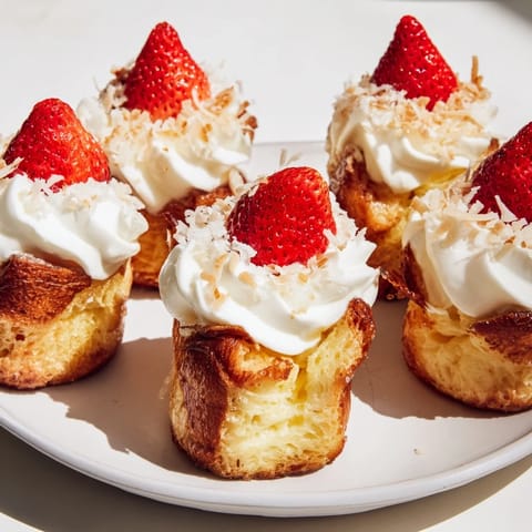 Santa Hat Bread Pudding Bites