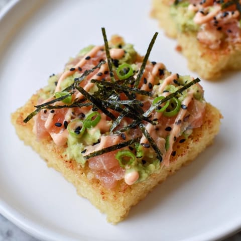 Crispy Rice Salmon Stack