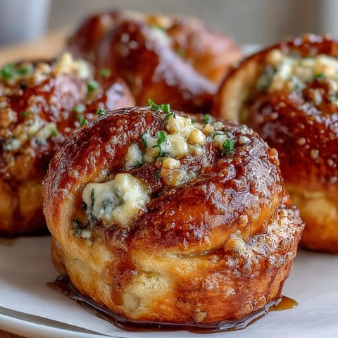 Twisted Hot Honey Ricotta Stuffed Garlic Knots display cheesy ricotta filling and sticky sweet hot honey drizzle.