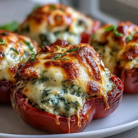 Tender mini sweet peppers filled with shredded chicken, basil pesto, and melty mozzarella, perfect for a gluten-free game day platter.