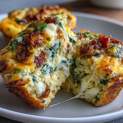 High-protein ham and veggie egg muffins baked to golden perfection with melted cheese and fresh vegetables.