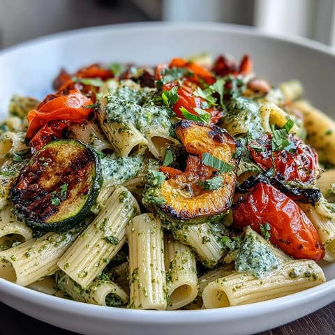 Roasted Veggie Pesto Pasta