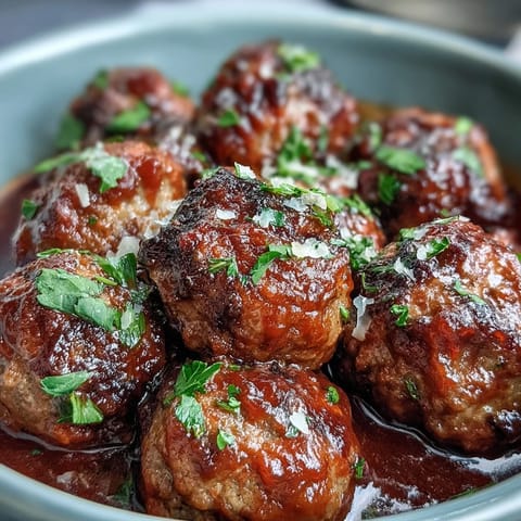 2. Easy slow cooker meatballs simmered with garlic, herbs, and crushed tomatoes, perfect for stress-free entertaining or family dinners.  
