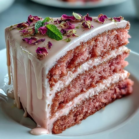 This Bridal Shower Rosé Velvet Cake photograph showcases a smooth buttercream.