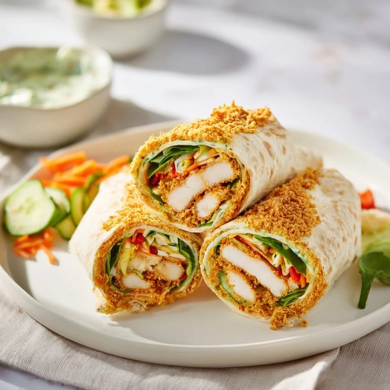 Festive Candy Cane Crunch Chicken Veggie Wraps showcase the vibrant colors and fresh ingredients perfectly.