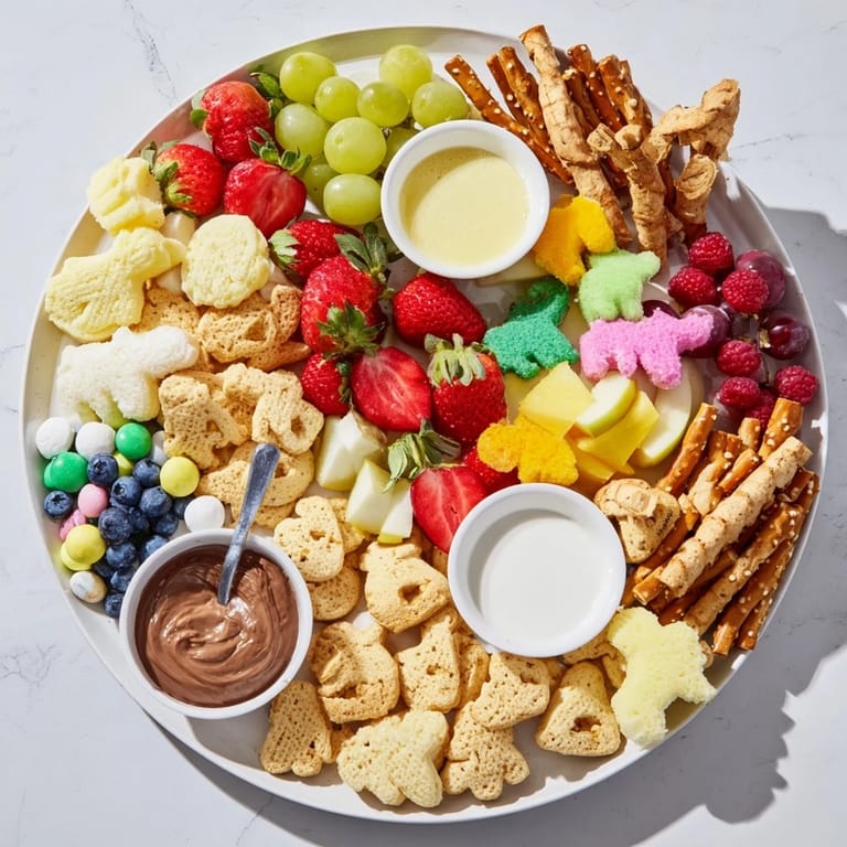 Close-up of an appealing Animal Cracker Safari Board, perfect for a fun, party-ready snack platter.