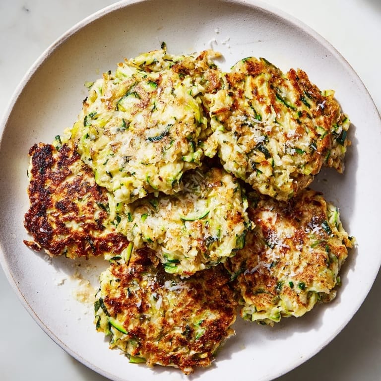 Freshly made High-Protein Chicken Zucchini Fritters, perfect for a healthy lunch or dinner.