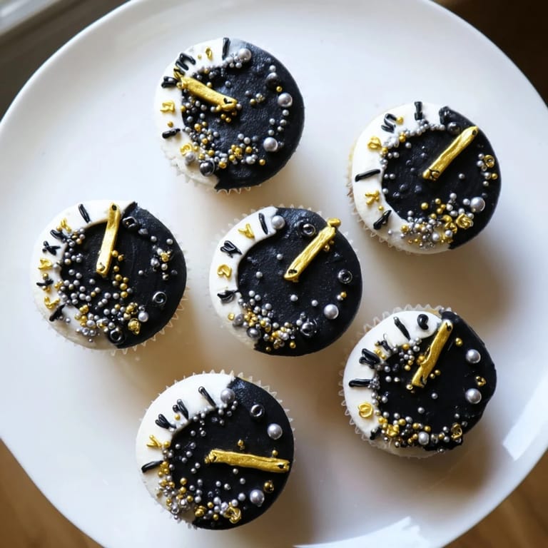 Soft cake, vibrant frosting: Delicious Countdown Clock Mini Desserts perfect for a party.