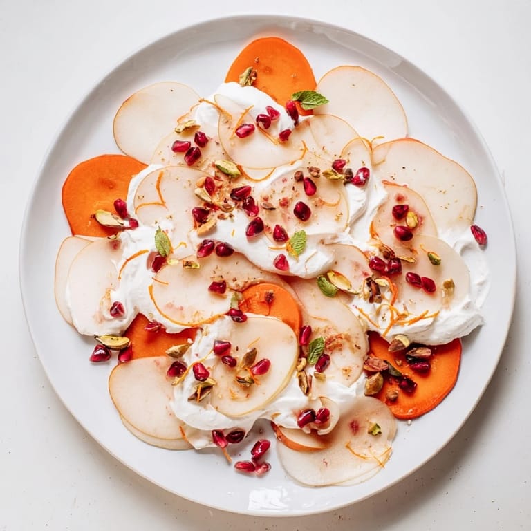 Enjoy the refreshing taste of this easy persimmon and pear snowscape dessert, ready in just 20 minutes!