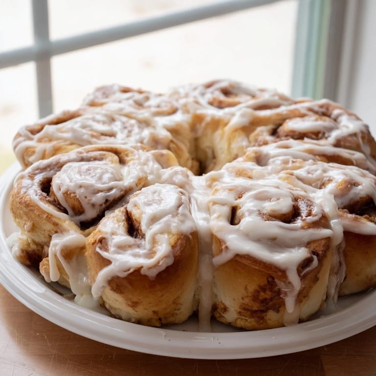 A festive holiday breakfast: a close-up of a beautifully shaped Giant Snowflake Sweet Roll.