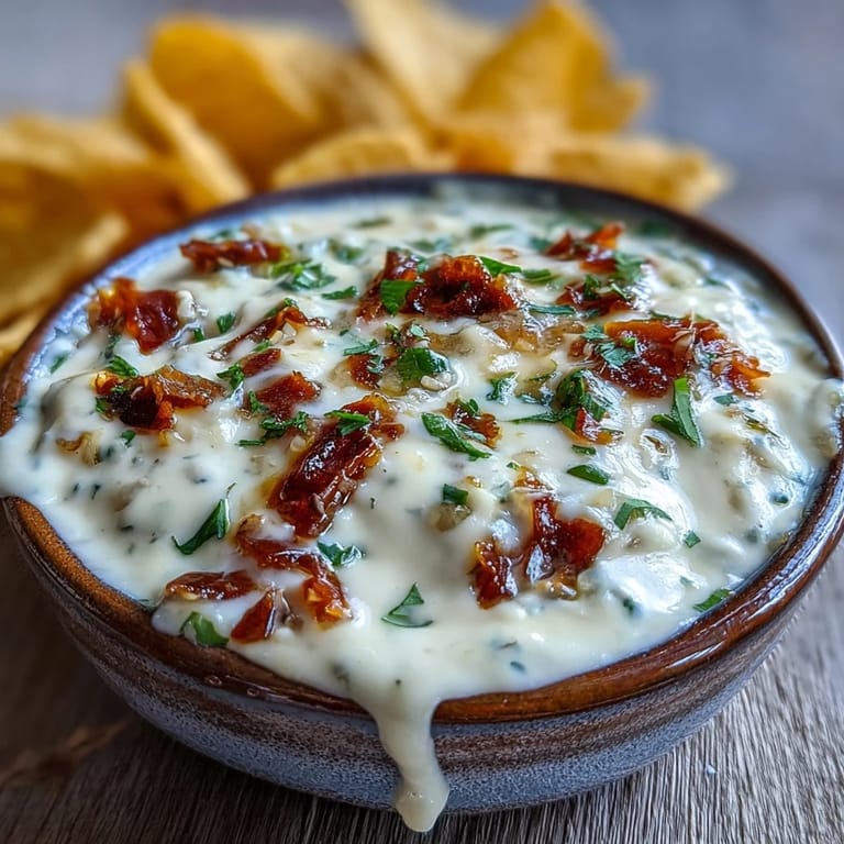 Rich homemade Queso Dip with fresh jalapeños, diced tomato, and green onions garnish, ready for Super Bowl parties or game day.