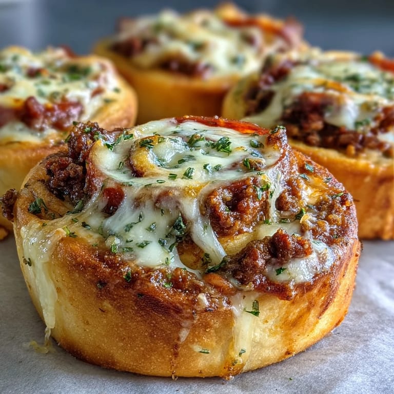 A close-up reveals steam rising from an Irresistible High Protein Pepperoni Pizza Roll, cut open to display pepperoni and melty cheese.