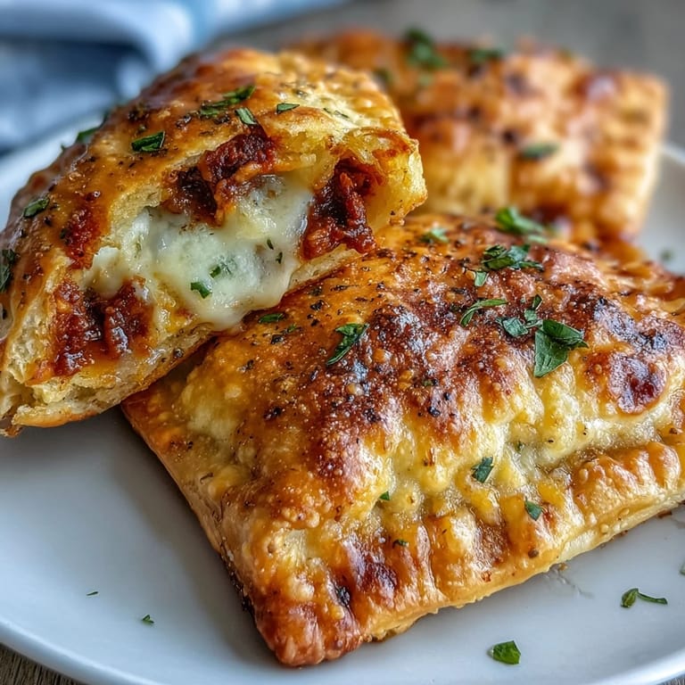 Four High Protein Pizza Hot Pairs are arranged on a plate with a side salad for a complete lunch.