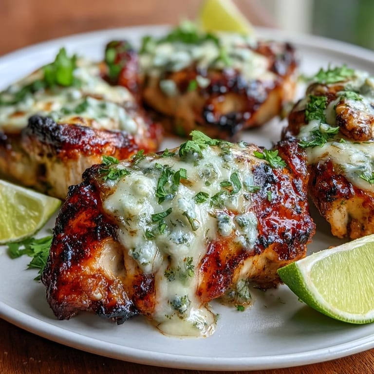 Tex-Mex Grilled Salsa Verde Pepper Jack Chicken on a plate, perfect for weeknight dinners.