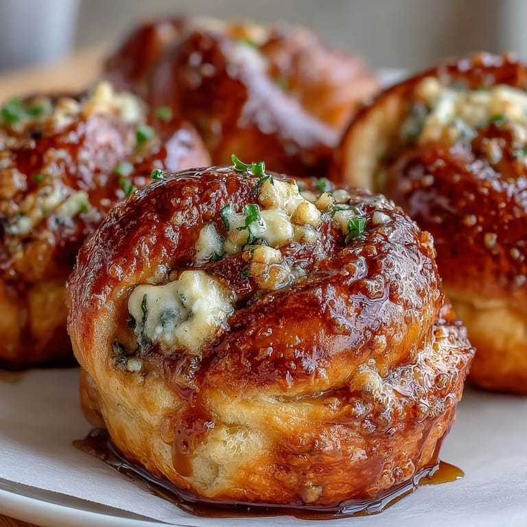 Twisted Hot Honey Ricotta Stuffed Garlic Knots display cheesy ricotta filling and sticky sweet hot honey drizzle.