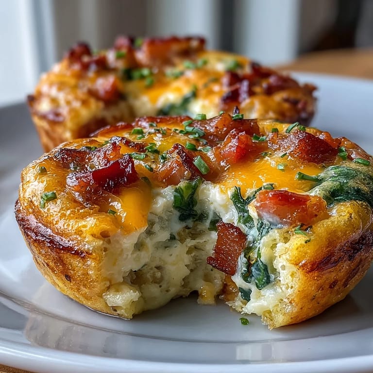 Protein-packed egg muffins featuring savory ham, colorful veggies, and gooey cheese in every bite.