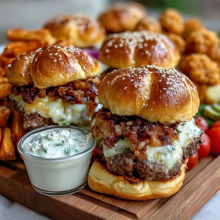 Colorful BBQ Baby Shower Snack Board featuring mini sliders, assorted chips, and crisp vegetable sticks.