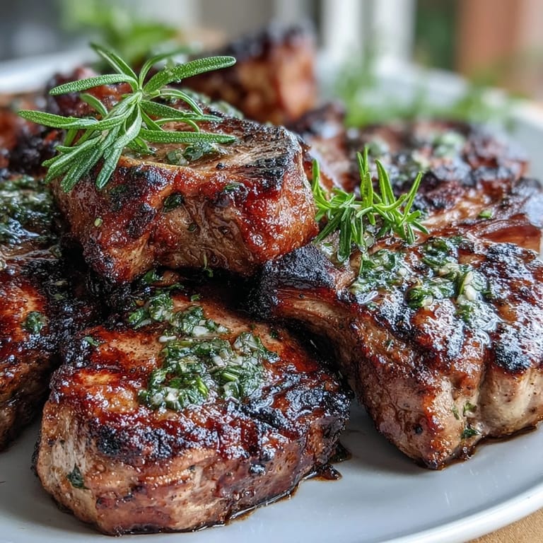 Succulent lamb chops paired with bright mint gremolata, delivering a fresh and flavorful main dish for special occasions.