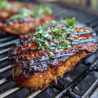 Grilled peach and burrata salad with arugula and balsamic glaze, a colorful summer dish perfect for warm-weather entertaining.  